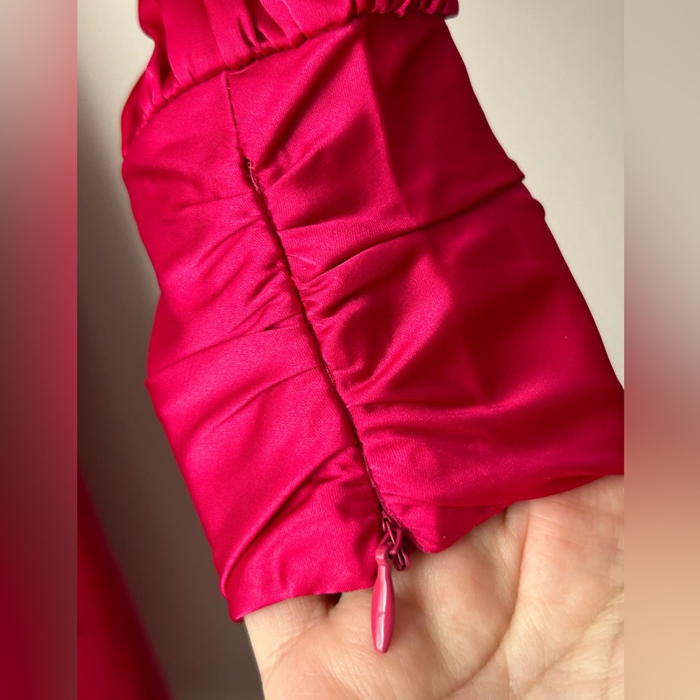 new white house black market hot pink satin wrap dress 6 - Picture 6 of 7